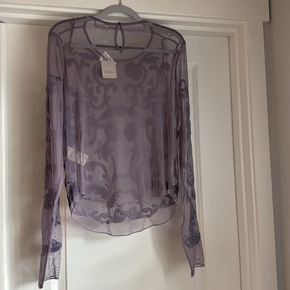Free People Shine Through Top in Violet Ash - Picture 7 of 9